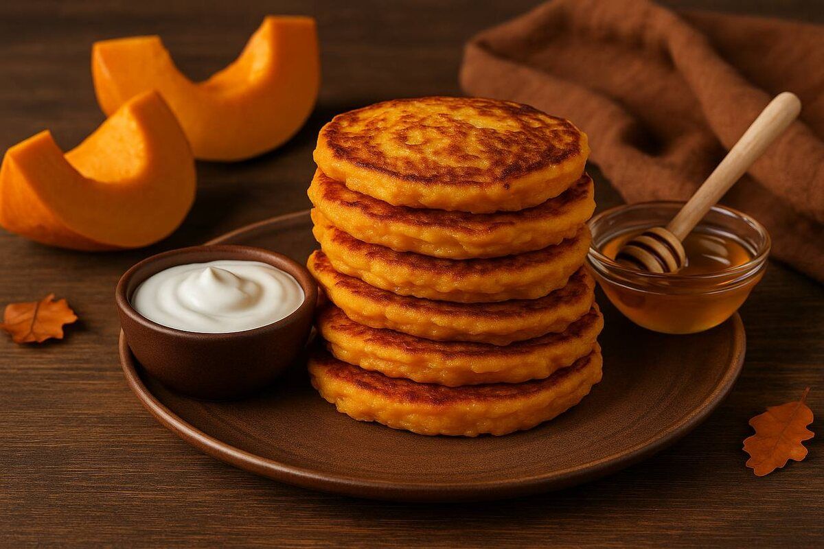 Вдохновение осени: тыквенные оладьи на завтрак