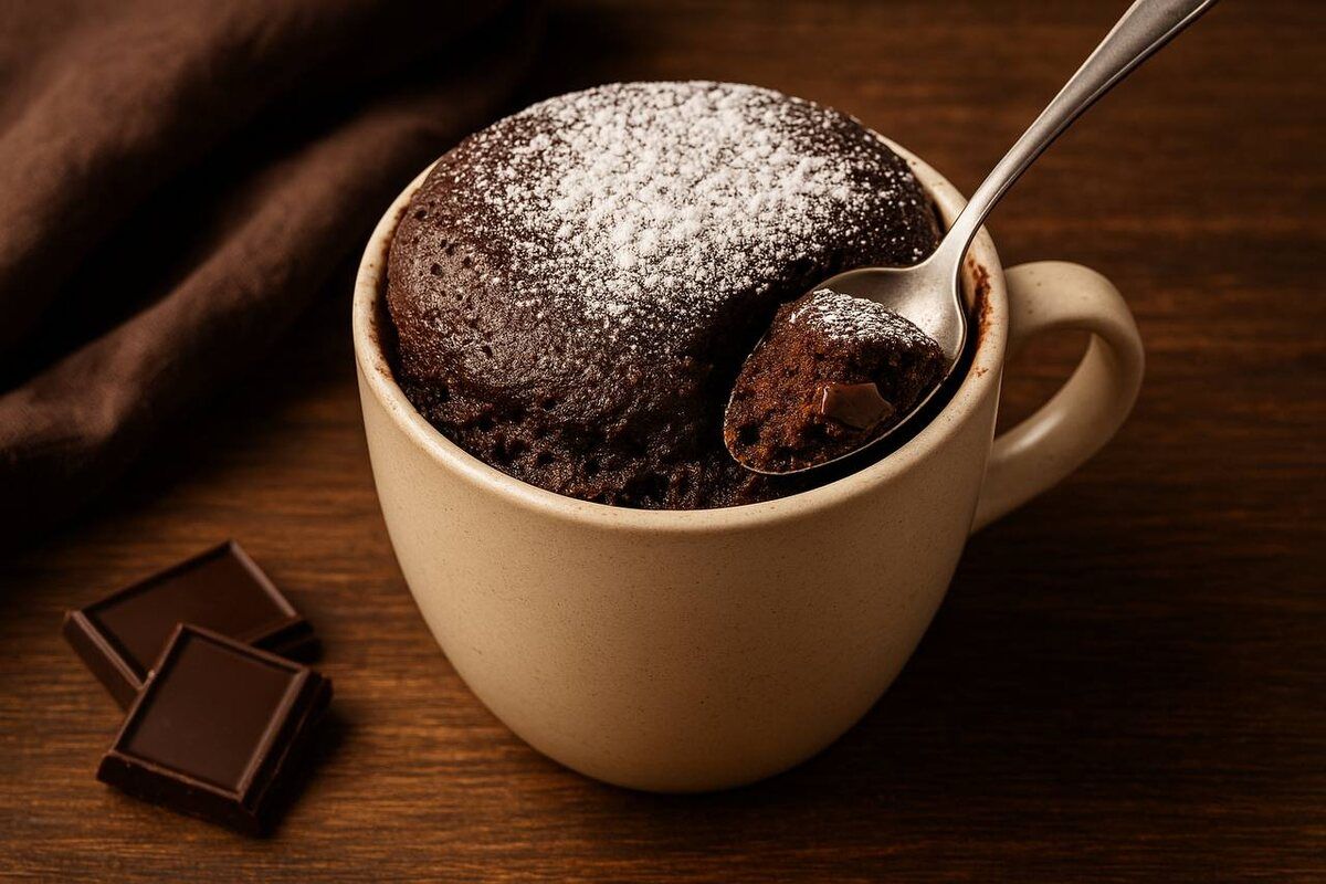 Шоколадный кекс за 5 минут: десерт прямо в кружке