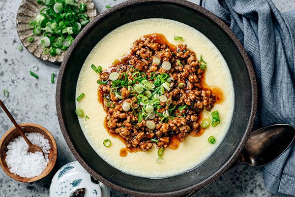 Как приготовить нежный китайский омлет на пару с фаршем