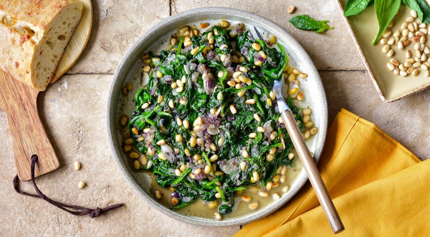 Шпинат с орехами: здоровый и вкусный гарнир для каждого стола