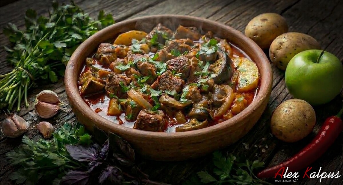 Необычное сочетание: баранина с овощами по-грузински