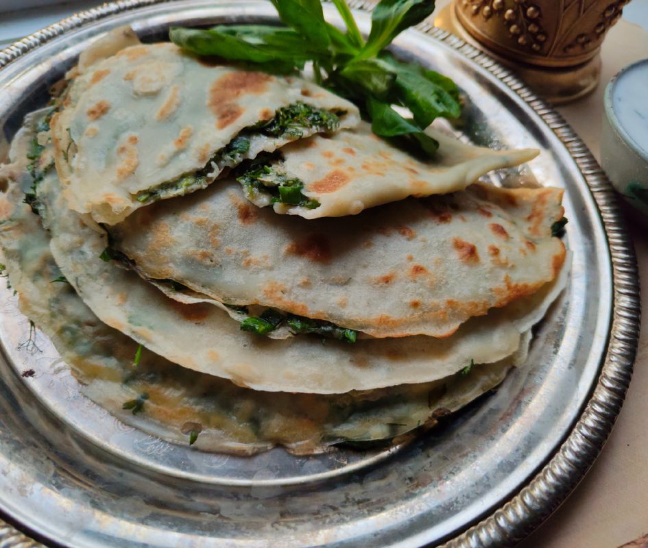 Лепёшки с сыром и зеленью без раскатки